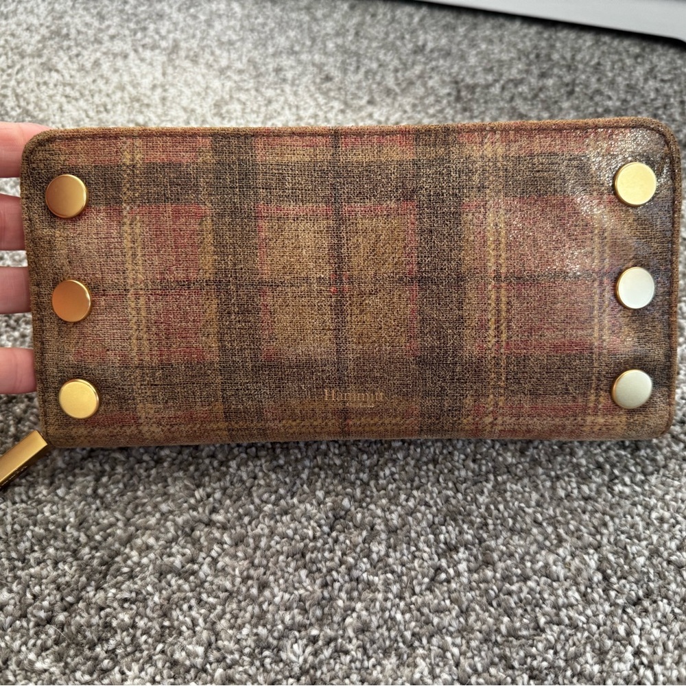 Hammitt cognac plaid wallet